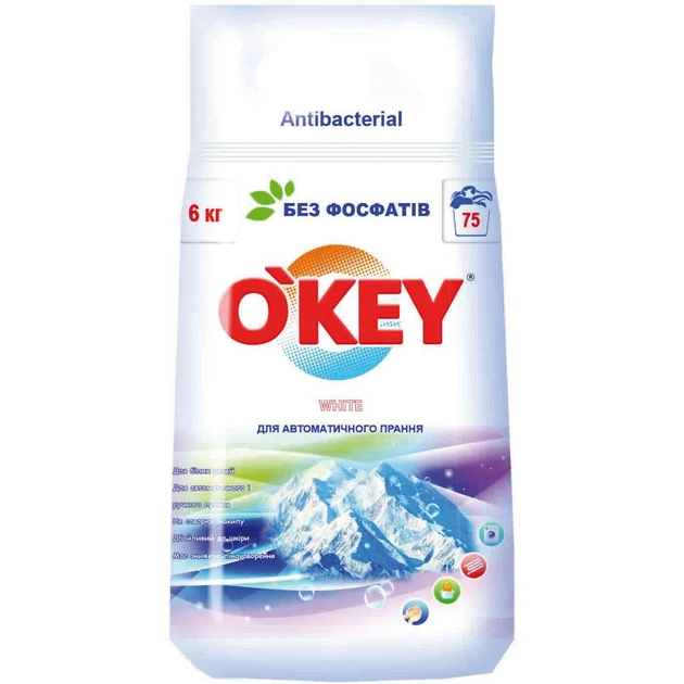 Пральний порошок O'KEY Гірська свіжість 6 кг (4820049381863) - изображение 1