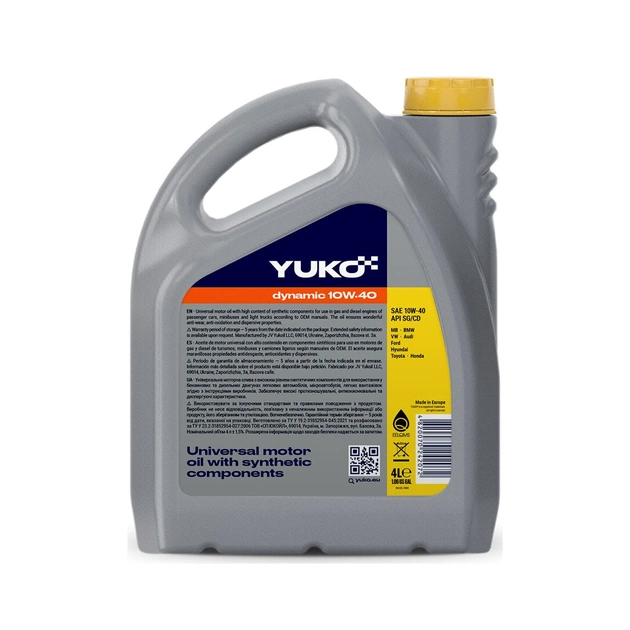 Моторна олива Yuko DYNAMIC 10W-40 4л (4820070242072) - picture 2