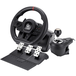 Кермо GamePro RW038PM з педалями та коробкою передач PC/XBOX360/XBOXONE/SWITCH/PS3/PS4 (RW038PM) зображення 1