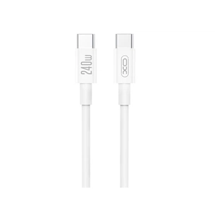Дата кабель USB-C to USB-C 1.0m 240W white XO (XO-CB-240CC-WH) зображення 1