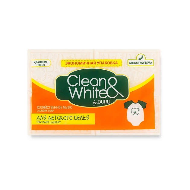 Мило для прання Duru Clean&White Господарське для дитячих речей 4 x 120 г (8690506521936) - изображение 1
