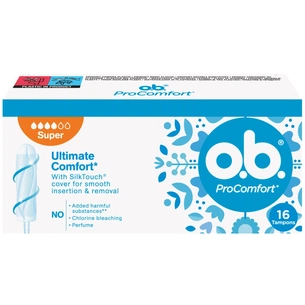 Тампони o.b. ProComfort Super 16 шт. (3574660234329/3574661331164) изображение 1