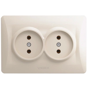 Розетка Videx BINERA 2ая кремова (VF-BNSK2-CR) зображення 1