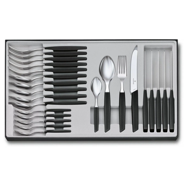 Набор столовых приборов Victorinox Swiss Modern Table Set 24 шт Tomato Black (6.9093.11W.24) - изображение 1