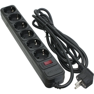 Мережевий фільтр живлення Patron 3.0 m3*1.5mm2 (SP-1663) 6 розеток BLACK (EXT-PN-SP-1663) зображення 1