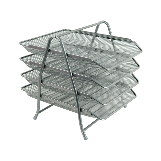 Лоток для паперів Axent горизонтальний 4-в-1, металевий, срібний (2129-03-A) - picture 1