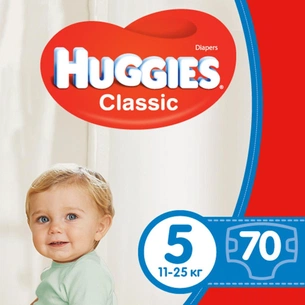 Підгузки Huggies Classic 5 (11-25 кг) Giga 70 шт (5029053547305) зображення 1