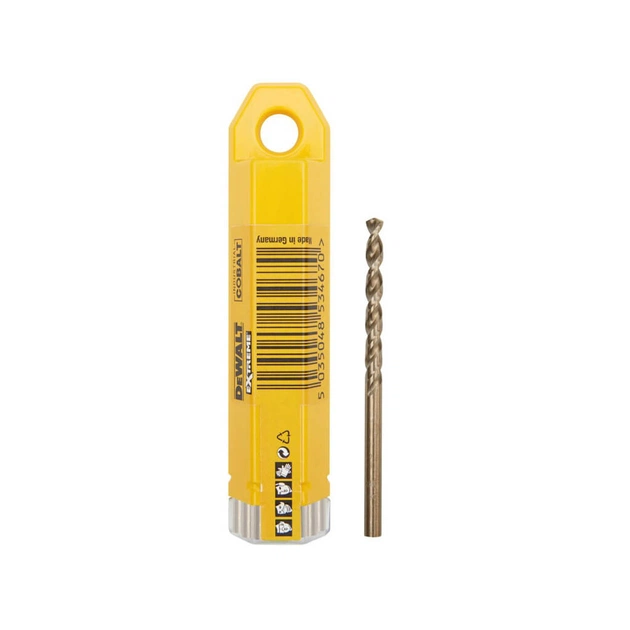Сверло DeWALT по металлу EXTREME INDUSTRIAL COBALT HSS-CO, 2.5 х 57 х 30 мм, 10 шт (DT4919) - изображение 1