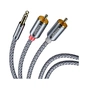 Кабель мультимедійний 3.5mm M to 2xRCA M 1.0m Essager (EYPZJ-MY0H) - зменшене зображення 3