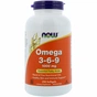 Жирні кислоти Now Foods Омега 3-6-9 1000мг, 250 желатинових капсул (NOW-01837) - зменшене зображення 1