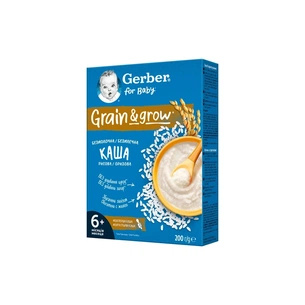 Дитяча каша Gerber Безмолочна швидкорозчинна рисова з 6 місяців 200 г (1100432) изображение 1