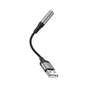 Кабель мультимедійний USB AM to 3.5mm F LS36 black HOCO (6942007608879) - зменшене зображення 3