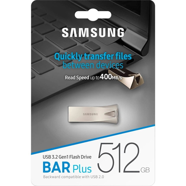USB флеш накопичувач Samsung 512GB Bar Plus Champagne Silver USB 3.2 (MUF-512BE3/APC) - picture 7