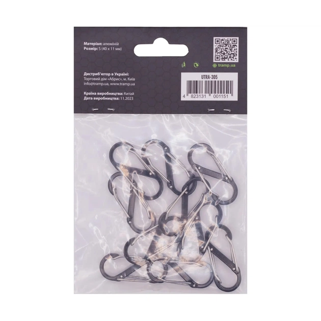 Карабін туристичний Tramp Набір 10 шт S-типу малий (UTRA-305) - picture 3