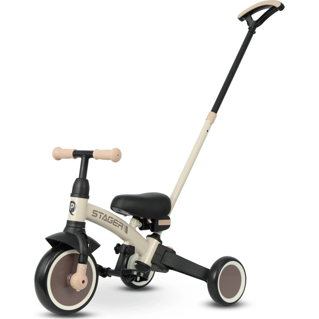 Дитячий велосипед QPlay Stager 3 в 1 з ручкою, біговел, Beige-Brown (T80STAGERBeigeBrown) - зображення 1