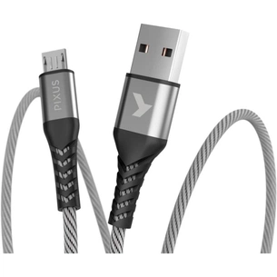 Дата кабель USB 2.0 AM to Micro 5P 1.0m Flex Gray Pixus (4897058531145) зображення 1
