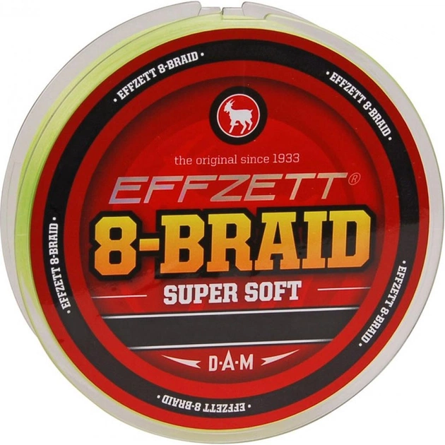 Шнур DAM Effzett 8-BRAID 125м 0,13мм 9,1кг (yellow) (3798013) - изображение 1