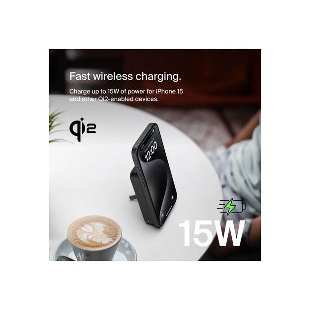 Батарея універсальна Belkin 10000mAh MagSafe Wireless Qi2 Black (BPD008BTBK) - picture 5