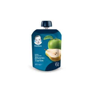 Дитяче пюре Gerber Pouch Яблуко і груша, 90 г (7613036345507) изображение 1