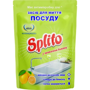 Засіб для ручного миття посуду Splito Лимон дой-пак 500 мл (4820049383560) зображення 1