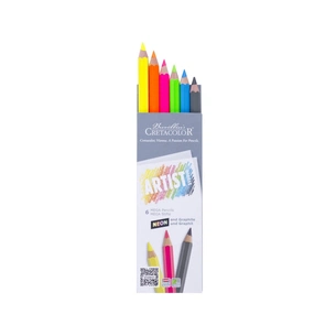 Олівці кольорові Cretacolor МЕГА Artist Studio Line 5 шт неонових + 1 графітовий МЕГА НВ (9014400277109) зображення 1