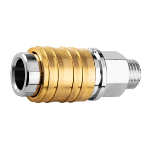 Конектор для шланга Neo Tools муфта швидкознімна пневматична, 1/4", 16бар, нержавіюча сталь, латунь (12-635) изображение 1