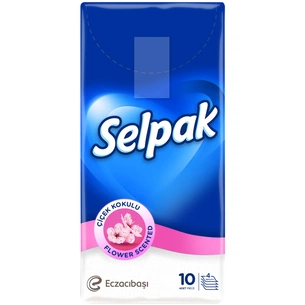 Серветки косметичні Selpak з квітковим ароматом 10 шт. (8690530001350) зображення 1