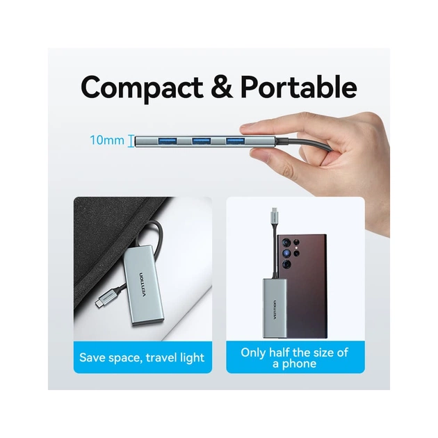 Концентратор Vention USB 3.1 Type-C to HDMI/USB 3.0x3/SD/TF/PD 100W 7-in-1 (TOPHB) - picture 4