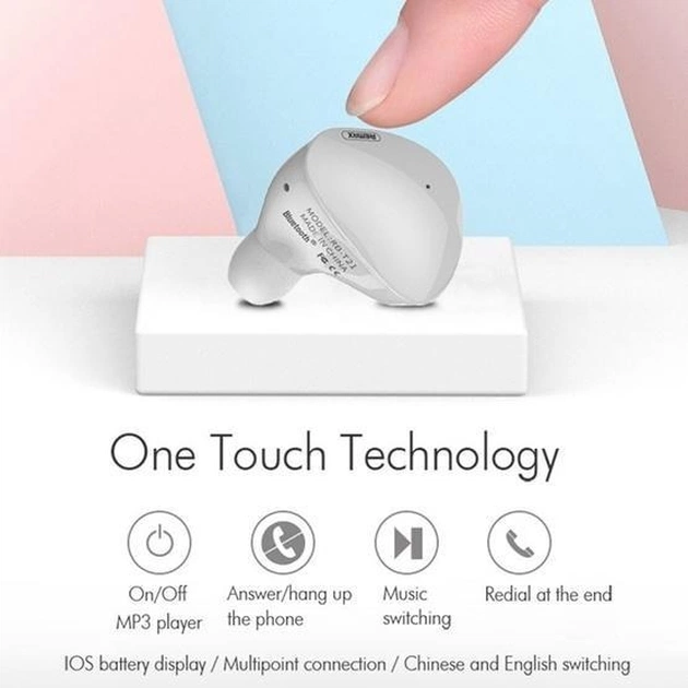 Bluetooth-гарнітура Remax RB-T21 White (6954851287896) - picture 3