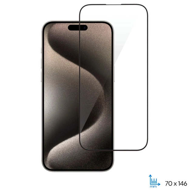 Стекло защитное 2E iPhone 15 Pro 2.5D FCFG black (2E-IP-15P-6.1-SMFCFG-BB) - изображение 1