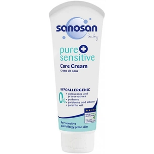 Дитячий крем Sanosan Pure & sensitive гіпоалергенний для догляду за обличчям і тілом 100 мл (4003583191949) зображення 1