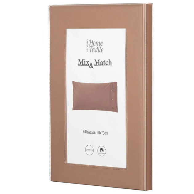 Наволочка Ardesto Mix&Match 50х70 100% бавовна, сатин коричневий (ART5070PCH) - picture 2