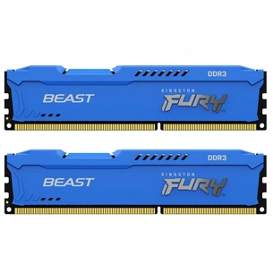 Модуль пам'яті для комп'ютера DDR3 16GB (2x8GB) 1600 MHz Fury Beast Blue Kingston Fury (ex.HyperX) (KF316C10BK2/16) зображення 1