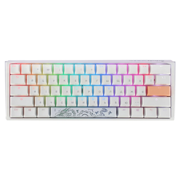 Клавіатура Ducky One 3 Mini Cherry MX Silent Red RGB UA USB White (DKON2161ST-SUAPXPWWWSC1) - зображення 1