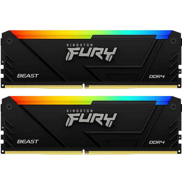 Модуль пам'яті для комп'ютера DDR4 16GB (2x8GB) 3733 MHz Beast RGB Kingston Fury (ex.HyperX) (KF437C19BB2AK2/16) - зображення 1