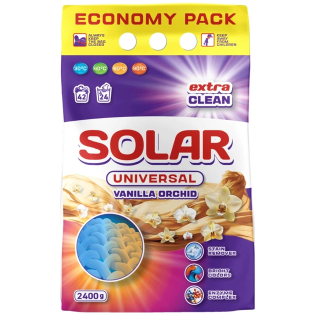 Пральний порошок Solar Household Universal Vanilla Orchid 2.4 кг (4820269930315) - зображення 1
