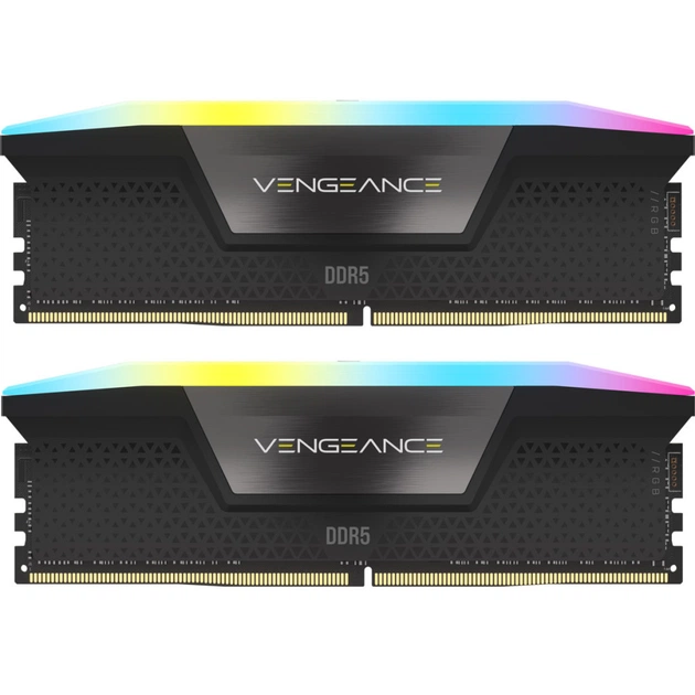 Модуль пам'яті для комп'ютера DDR5 32GB (2x16GB) 5600 MHz Vengeance RGB Black Corsair (CMH32GX5M2B5600C40K) - зображення 1