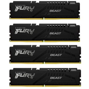 Модуль пам'яті для комп'ютера DDR5 128GB (4x32GB) 5600 MHz Beast Black XMP Kingston Fury (ex.HyperX) (KF556C40BBK4-128) зображення 1