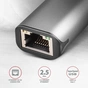 Перехідник USB-C to RJ45 Ethernet 2500Mbps gray AXAGON (ADE-25RC) - зменшене зображення 6