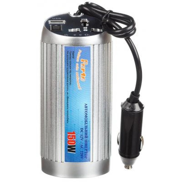 Автомобільний інвертор Porto 12V/220V 150W, USB, іонізатор, Silver (MNY-150) - изображение 1