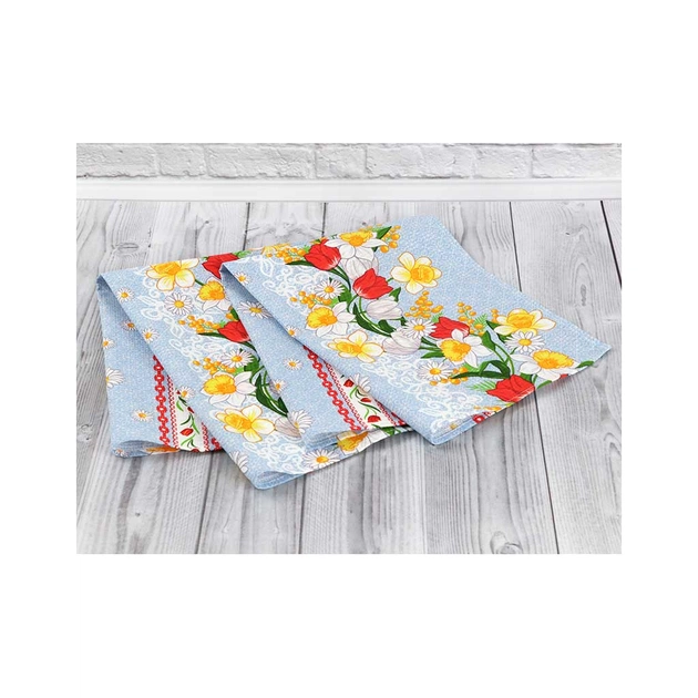 Рушник Руно вафельний набивний Весняні квіти -2, 45х80 см (202.15_Весняні квіти_2) - picture 4