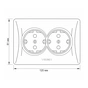 Розетка Videx BINERA 2ая с заземлением черн (VF-BNSK2G-BG) - зменшене зображення 6