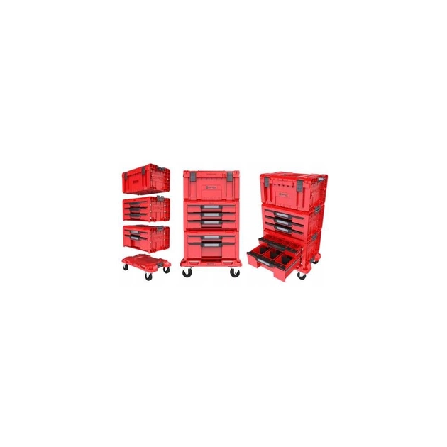 Ящик для інструментів QBRICK SYSTEM набір на платформі, 21", 525*345*885, SYSTEM PRO Drawer Workshop Set 4 Red (Z258360PG003) - picture 3