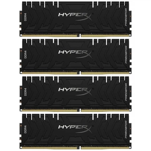 Модуль пам'яті для комп'ютера DDR4 128GB (4x32GB) 3200 MHz HyperX Predator Black Kingston Fury (ex.HyperX) (HX432C16PB3K4/128) зображення 1