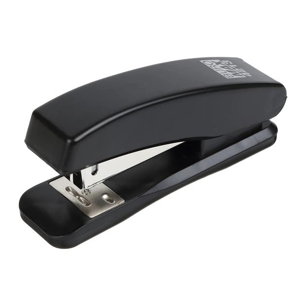Степлер Buromax пластиковий JOBMAX, 15 аркушів, (скоби №24;26), 110 х 30 х 48 мм, чорний (BM.4213-01) - picture 1
