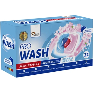 Капсули для прання Pro Wash All in 1 Universal Весняна свіжість 32 шт. (4262396144683) зображення 1