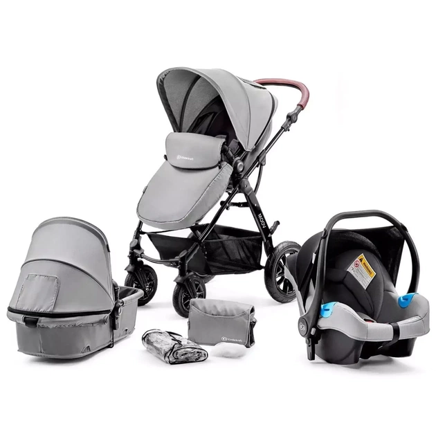 Коляска Kinderkraft 3 в 1 Moov Gray (KKWMOOVGRY00NC) (5902533906949) - изображение 1