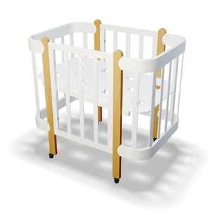 Ліжечко Ingvart трансформер Nika 70 Slim з опускною боковинкою (70х94, 70х120) біло-натуральне (872900111017) зображення 1