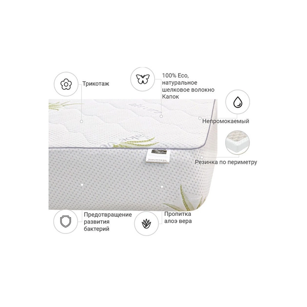 Наматрацник MirSon №1040 Alberto Silk Aloe Vera 90х200 см (2200001506091) - зображення 3