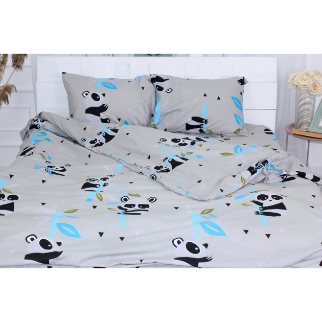 Постільна білизна MirSon Бязь Ranforce Elite 17-0504 Panda is gray 110х140 King Size (2200004706665) - изображение 1
